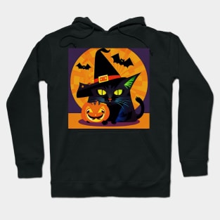 Halloween Cat in a Hat Hoodie